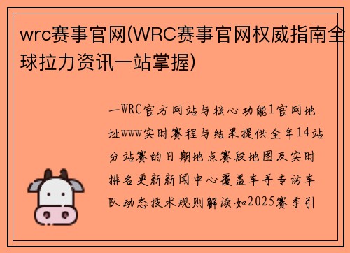 wrc赛事官网(WRC赛事官网权威指南全球拉力资讯一站掌握)